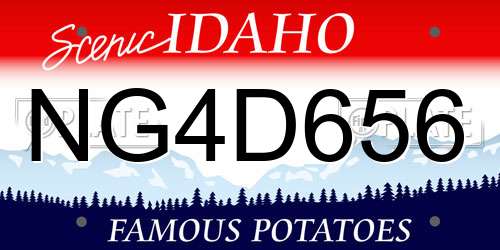 NG4D656 Idaho License Plate
