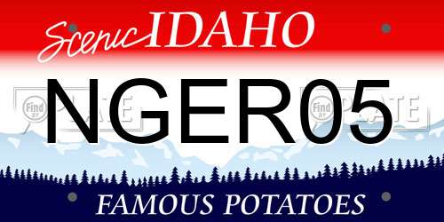 NGER05 Idaho License Plate