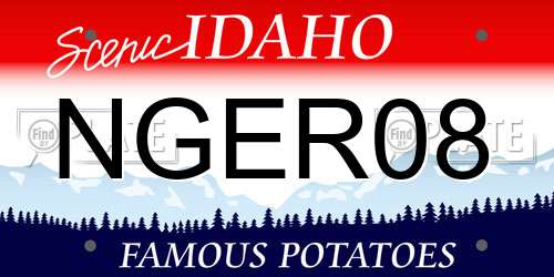 NGER08 Idaho License Plate
