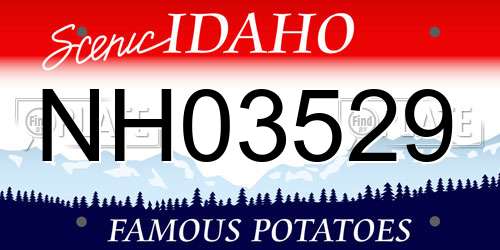 NH03529 Idaho License Plate