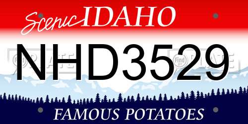 NHD3529 Idaho License Plate