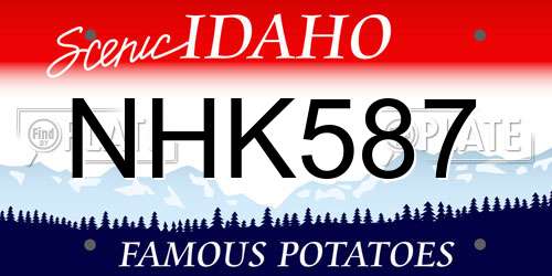 NHK587 Idaho License Plate