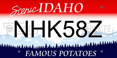 NHK58Z Idaho License Plate