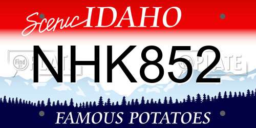 NHK852 Idaho License Plate