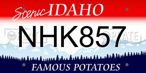 NHK857 Idaho License Plate