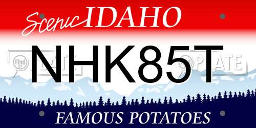 NHK85T Idaho License Plate