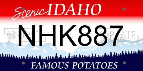 NHK887 Idaho License Plate