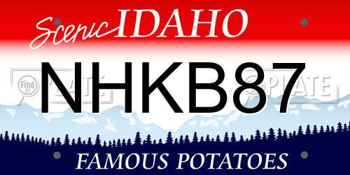 NHKB87 Idaho License Plate