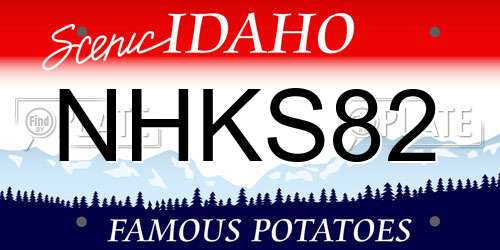 NHKS82 Idaho License Plate