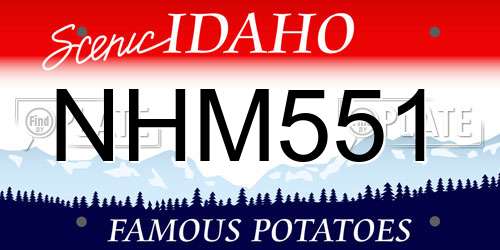 NHM551 Idaho License Plate