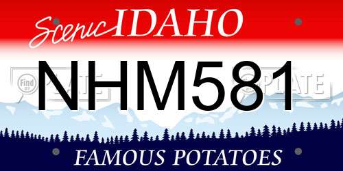 NHM581 Idaho License Plate