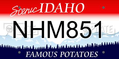 NHM851 Idaho License Plate