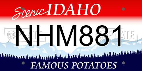 NHM881 Idaho License Plate
