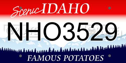 NHO3529 Idaho License Plate