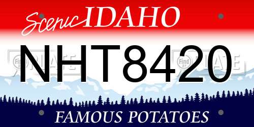 NHT8420 Idaho License Plate