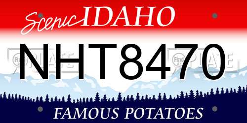 NHT8470 Idaho License Plate