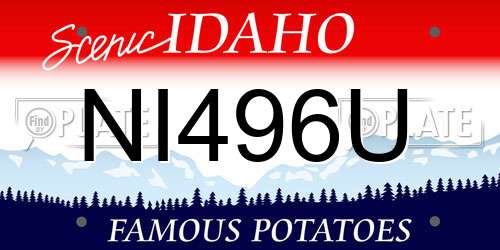 NI496U Idaho License Plate