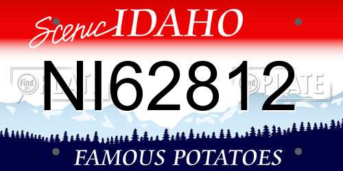 NI62812 Idaho License Plate