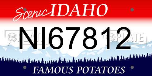 NI67812 Idaho License Plate