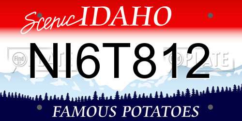 NI6T812 Idaho License Plate