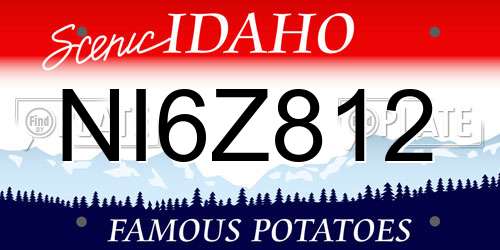 NI6Z812 Idaho License Plate