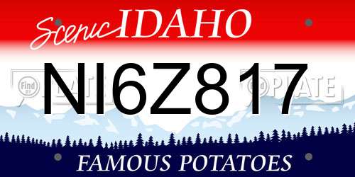 NI6Z817 Idaho License Plate