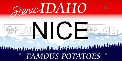 NICE Idaho License Plate