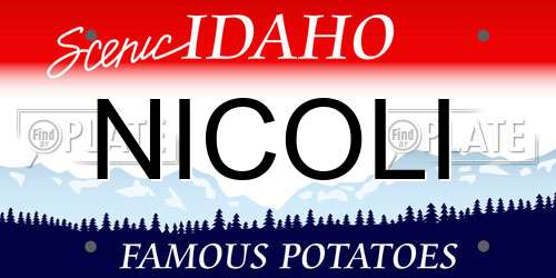 NICOLI Idaho License Plate