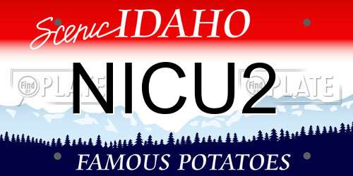 NICU2 Idaho License Plate