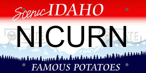 NICURN Idaho License Plate