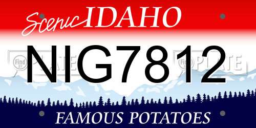 NIG7812 Idaho License Plate