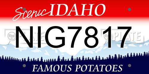 NIG7817 Idaho License Plate