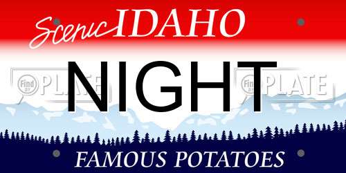 NIGHT Idaho License Plate