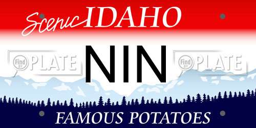 NIN Idaho License Plate