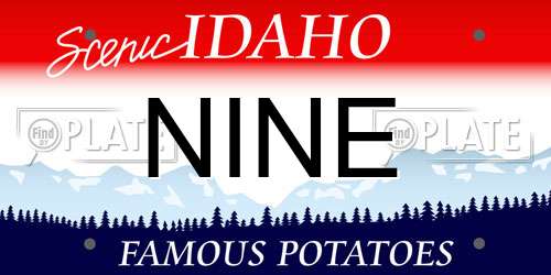 NINE Idaho License Plate