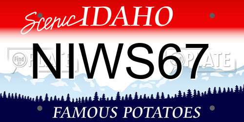 NIWS67 Idaho License Plate