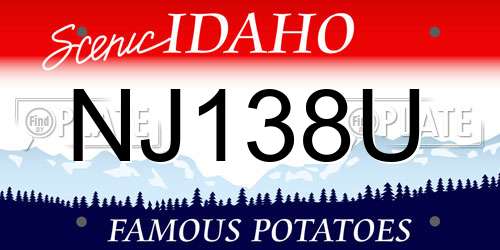 NJ138U Idaho License Plate