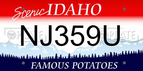 NJ359U Idaho License Plate