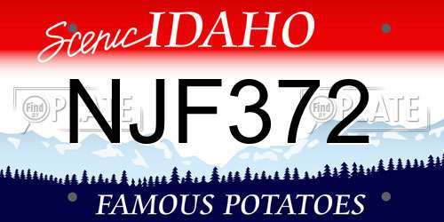 NJF372 Idaho License Plate