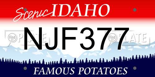 NJF377 Idaho License Plate