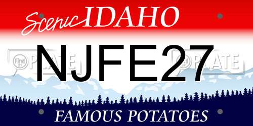 NJFE27 Idaho License Plate