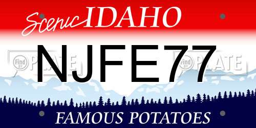 NJFE77 Idaho License Plate