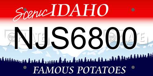 NJS6800 Idaho License Plate