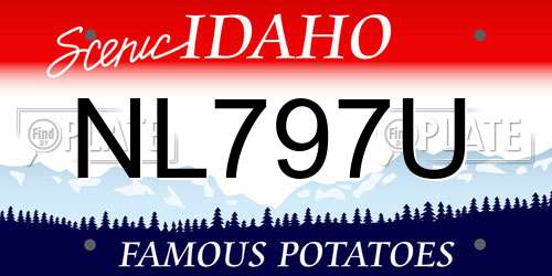 NL797U Idaho License Plate