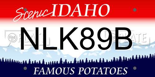 NLK89B Idaho License Plate