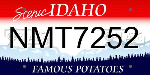 NMT7252 Idaho License Plate
