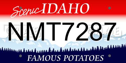 NMT7287 Idaho License Plate