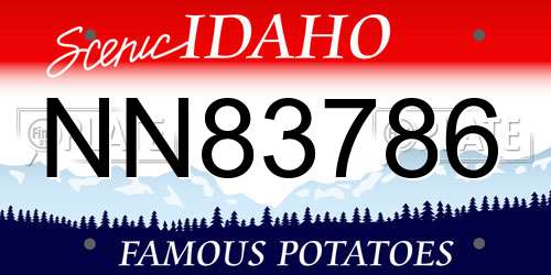 NN83786 Idaho License Plate