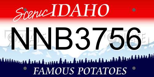 NNB3756 Idaho License Plate