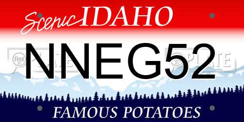 NNEG52 Idaho License Plate